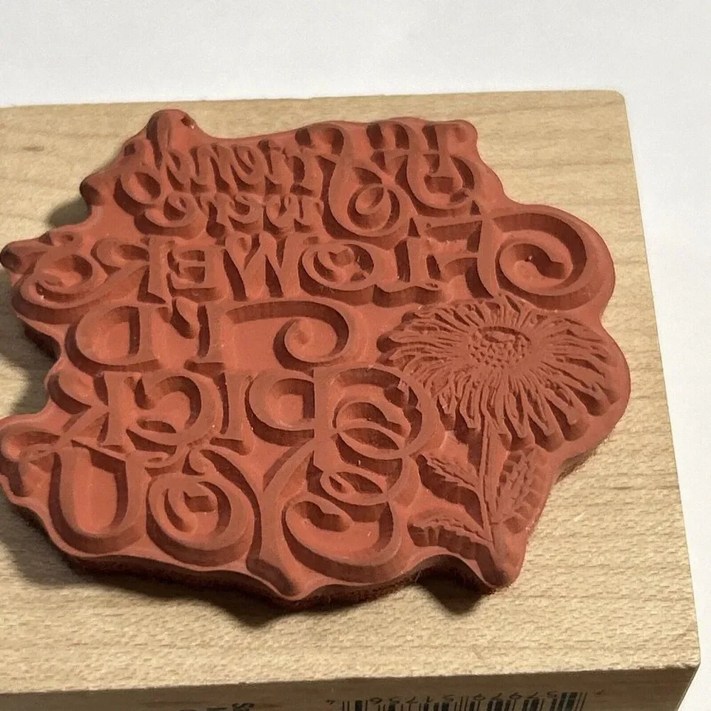 Lot of 5 Rubber Stamps-Floral-If Friends Were Flowers I'd Pick You-Daisy-Jars